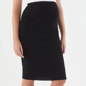 Hanna Andersson Black Ponte Knit Stretch Midi Skirt